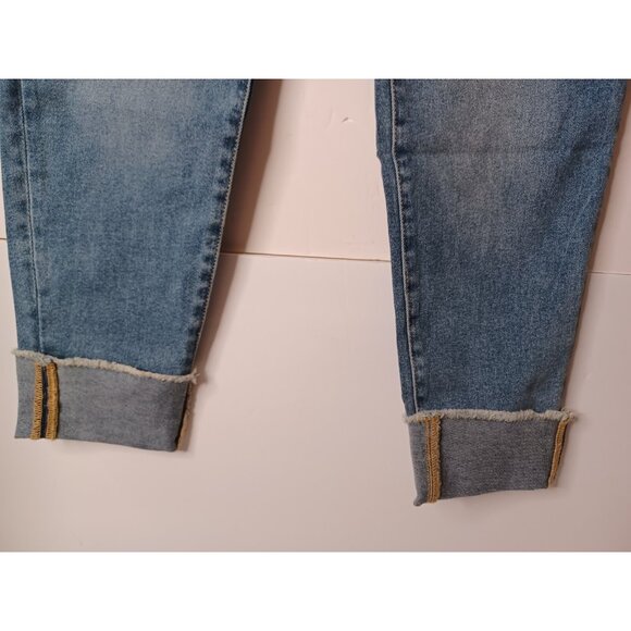 Maurices Jegging High Rise Denim Jeans Size L /34X28.5 Cuffed - Picture 2 of 8